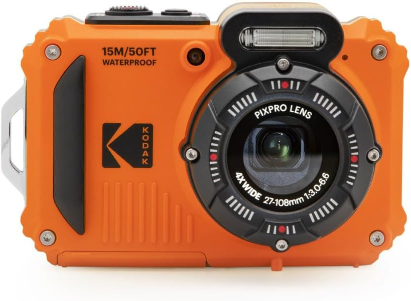 KODAK Pixpro WPZ2 Water Camera Pack  Orange + 2 Batteries + 1 MicroSD Card
