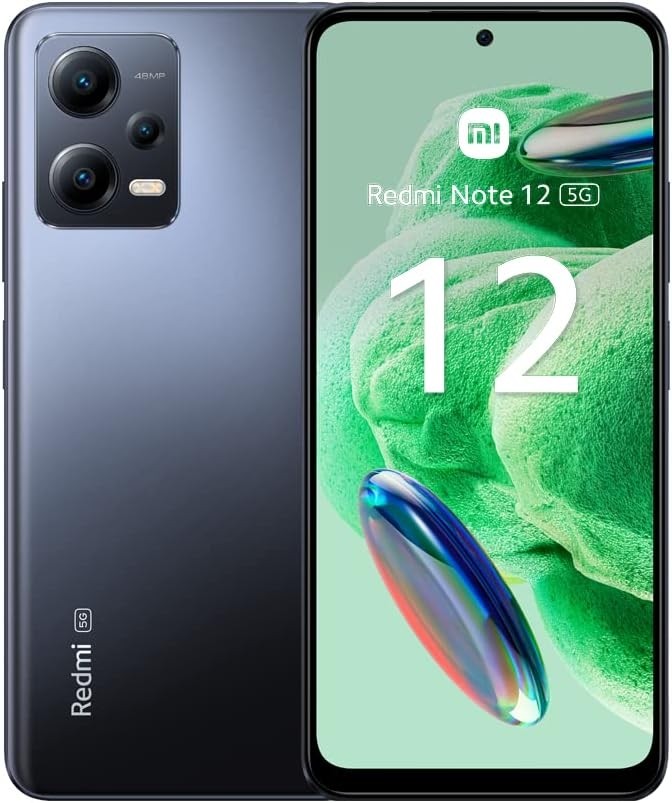 Xiaomi Redmi Note 12 5G, 120Hz AMOLED display, Snapdragon 5G processor, 33W 5000mAh, Onyx Gray 4GB RAM 128GB ROM (UK Version 2 Year Warranty)
