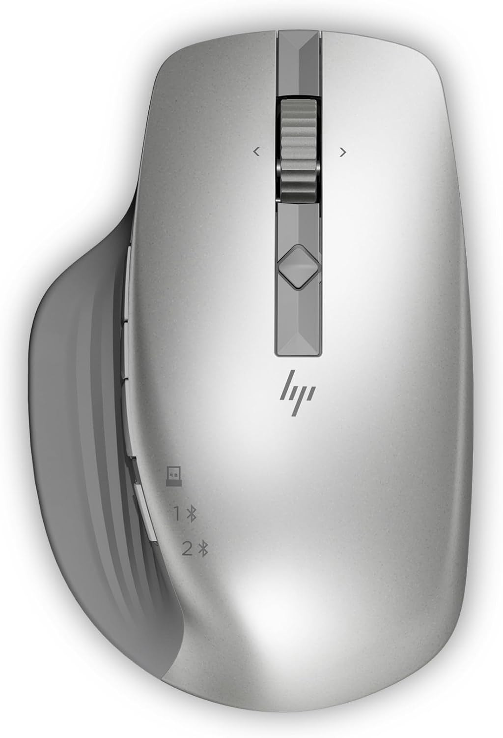 HP 930 Creator Mouse - 7 Programmable buttons, rechargeable, connect up to three devices with wireless or Bluetooth, fast charge, hyper-fast scroll wheel - Silver