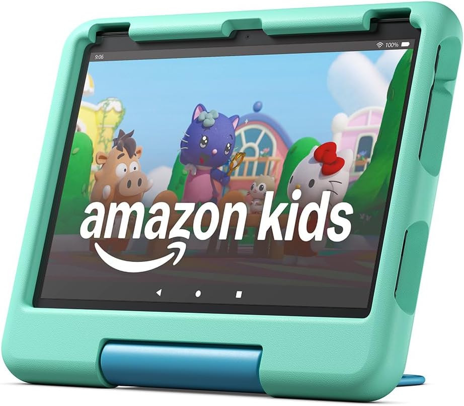 Amazon Fire HD 10 Kids tablet (newest gen) |10.1" brilliant screen, parental controls,32Gb Green Case