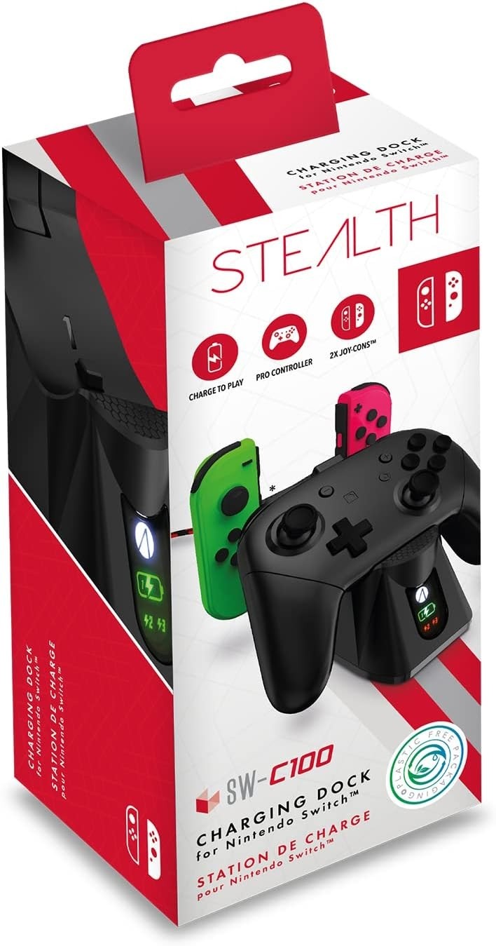 Stealth SW-C100 Dual Charging Station Compatible with Wireless Pro and Switch Joy Con Controller