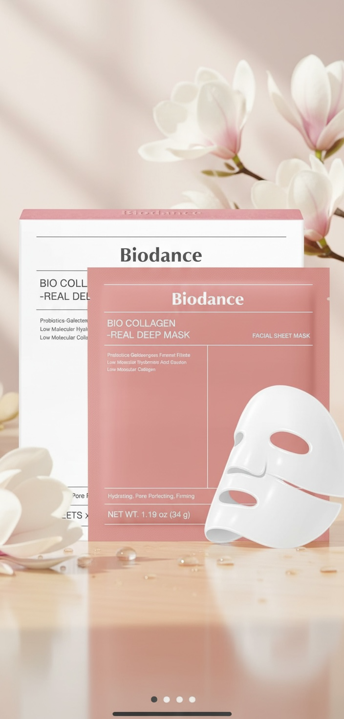 BIODANCE Bio-Collagen Real Deep Mask, Hydrogel Mask, Pore Minimizing, Elasticity Improvement, Korean Skincare | 1.19oz(34g) x 4ea