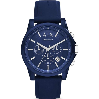 Armani Exchange Men's Chronograph, Silicone Watch, 44mm case size